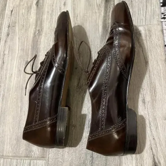 GORGEOUS BRUNO MAGLI BURGUNDY WINGTIP OXFORD MENS SHOES SIZE 10M HANDMADE ITALY - Picture 7 of 12
